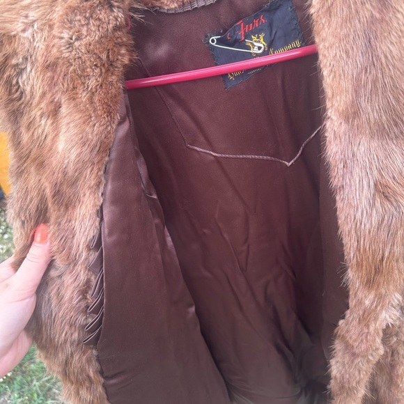 Brown real fur jacket - Picture 4 of 11